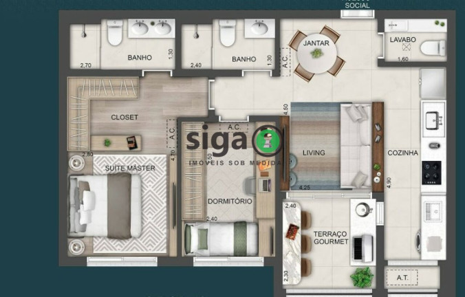 Imagem Apartamento com 2 Quartos à Venda, 70 m² em Brooklin - São Paulo Imagem Apartamento com 2 Quartos à Venda, 70 m² em Brooklin - São Paulo