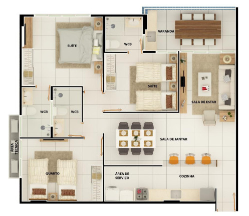 Imagem Apartamento com 2 Quartos à Venda, 90 m² em Camboinha - Cabedelo Imagem Apartamento com 2 Quartos à Venda, 90 m² em Camboinha - Cabedelo