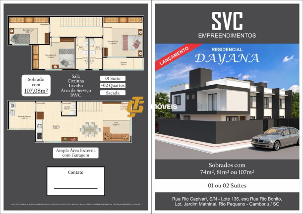 Imagem Sobrado com 2 Quartos à Venda, 74 m² em Rio Pequeno - Camboriú Imagem Sobrado com 2 Quartos à Venda, 74 m² em Rio Pequeno - Camboriú