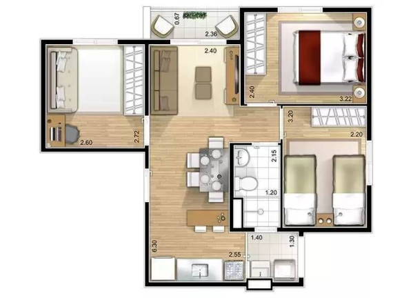 Imagem Apartamento com 3 Quartos à Venda, 56 m² em Jardim Maria Eugênia - Sorocaba Imagem Apartamento com 3 Quartos à Venda, 56 m² em Jardim Maria Eugênia - Sorocaba