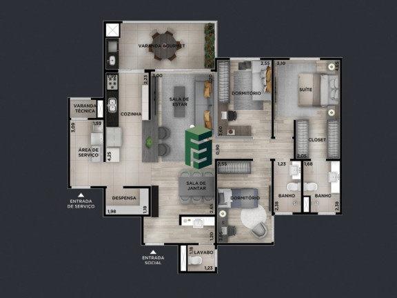 Imagem Apartamento com 3 Quartos à Venda, 113 m² em Jardim Campos Elísios - Jundiaí