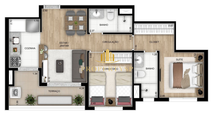 Imagem Apartamento com 2 Quartos à Venda, 55 m² em Vila Anastácio - São Paulo