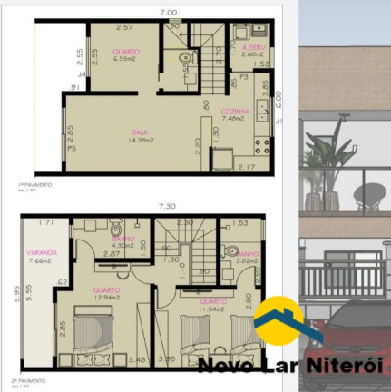 Imagem Casa com 3 Quartos à Venda, 92 m² em Fonseca - Niterói Imagem Casa com 3 Quartos à Venda, 92 m² em Fonseca - Niterói