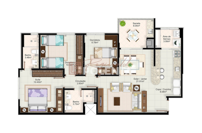 Imagem Apartamento com 3 Quartos à Venda, 92 m² em Centro - Criciúma
