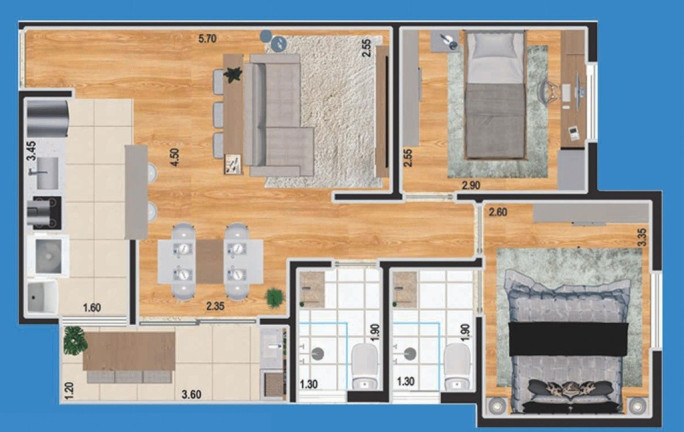 Imagem Imóvel com 2 Quartos à Venda, 54 m² em Utinga - Santo André Imagem Imóvel com 2 Quartos à Venda, 54 m² em Utinga - Santo André