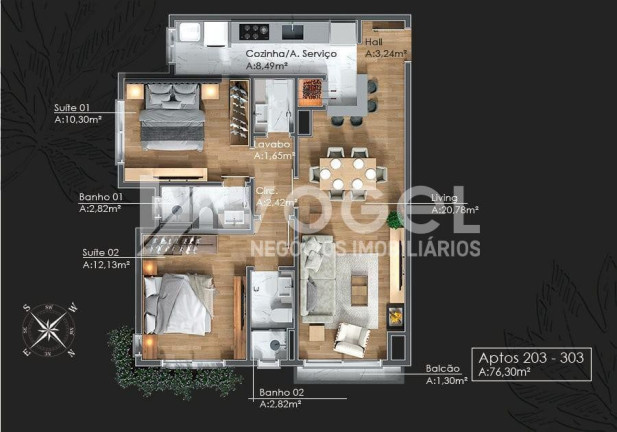 Imagem Apartamento com 1 Quarto à Venda, 58 m² em Avenida Central - Gramado