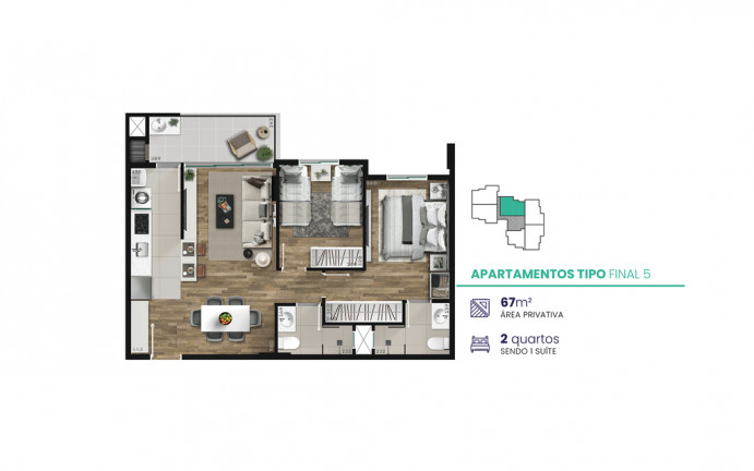 Imagem Apartamento com 2 Quartos à Venda, 67 m² em Mercês - Curitiba