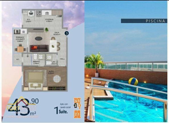Imagem Imóvel com 1 Quarto à Venda, 43 m² em Vila Guilhermina - Praia Grande Imagem Imóvel com 1 Quarto à Venda, 43 m² em Vila Guilhermina - Praia Grande