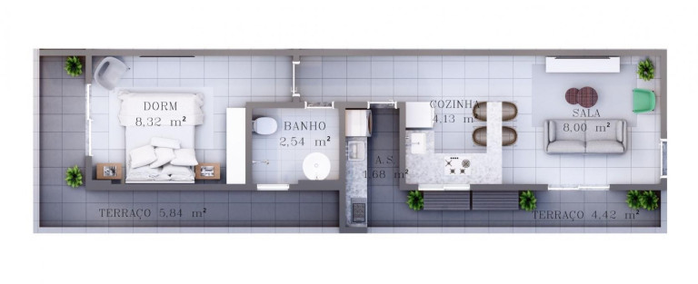 Imagem Apartamento com 1 Quarto à Venda, 48 m² em Canto Do Forte - Praia Grande