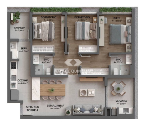 Imagem Apartamento com 1 Quarto à Venda, 76 m² em Cacupé - Florianópolis