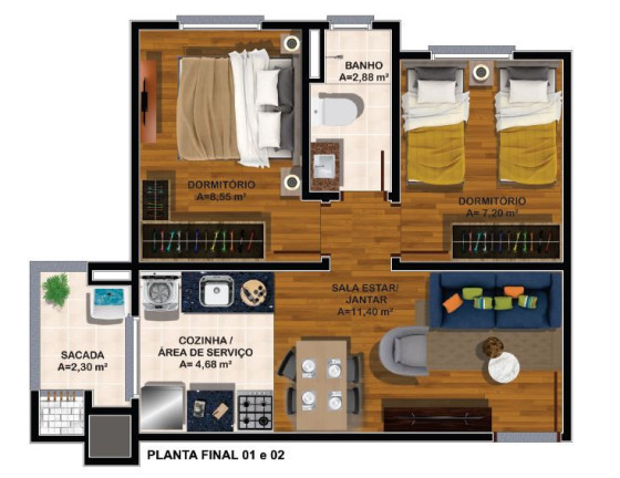 Imagem Apartamento com 2 Quartos à Venda, 43 m² em Nossa Senhora Das Graças - Caxias Do Sul Imagem Apartamento com 2 Quartos à Venda, 43 m² em Nossa Senhora Das Graças - Caxias Do Sul