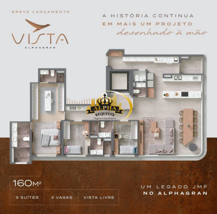 Imagem Apartamento com 3 Quartos à Venda, 160 m² em Alphagran Alphaville - Barueri