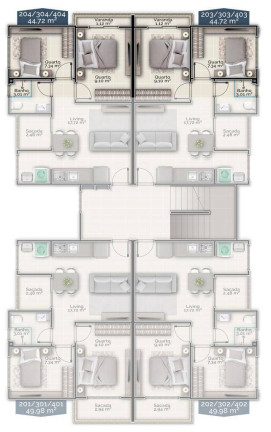 Imagem Apartamento com 2 Quartos à Venda, 50 m² em Tijucas Imagem Apartamento com 2 Quartos à Venda, 50 m² em Tijucas