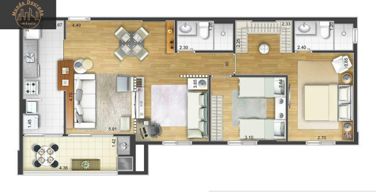 Imagem Apartamento com 2 Quartos à Venda, 69 m² em Santa Maria - São Caetano Do Sul