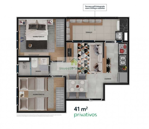 Apartamento com 2 Quartos à Venda, 42 m² em Granja Viana - Cotia