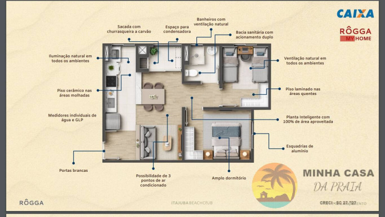 Imagem Apartamento com 2 Quartos à Venda, 50 m² em Itajuba - Barra Velha Imagem Apartamento com 2 Quartos à Venda, 50 m² em Itajuba - Barra Velha