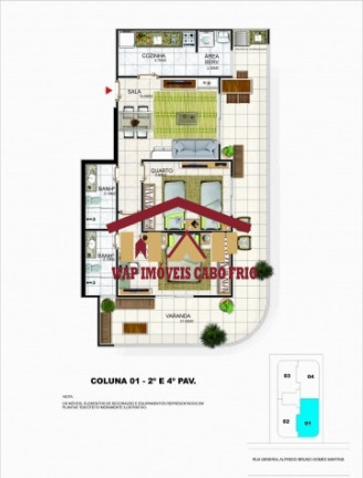Imagem Apartamento com 1 Quarto à Venda, 76 m² em Braga - Cabo Frio