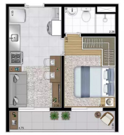 Imagem Imóvel com 2 Quartos à Venda, 34 m² em Santa Cecília - São Paulo Imagem Imóvel com 2 Quartos à Venda, 34 m² em Santa Cecília - São Paulo