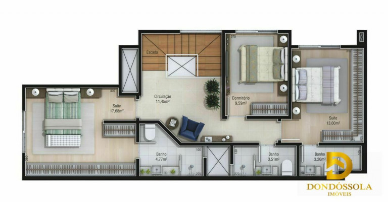 Imagem Apartamento com 3 Quartos à Venda, 92 m² em Centro - Criciúma