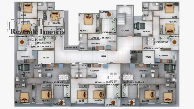 Imagem Apartamento com 3 Quartos à Venda, 63 m² em Poço - Cabedelo