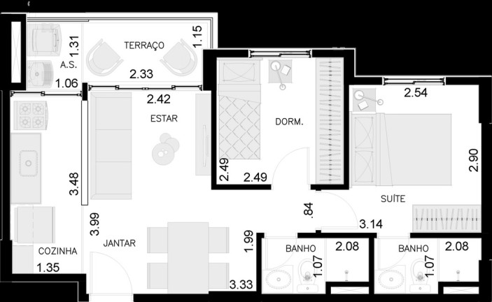 Apartamento com 2 Quartos à Venda, 47 m² em Parada Inglesa - São Paulo