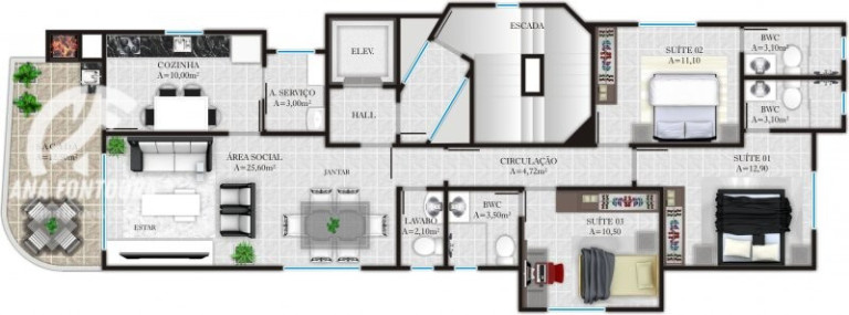 Imagem Apartamento com 3 Quartos à Venda, 115 m² em Centro - Balneário Camboriú