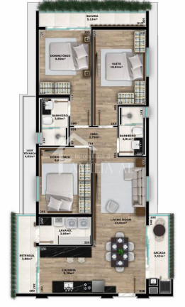 Imagem Apartamento com 3 Quartos à Venda, 93 m² em Saguaçu - Joinville