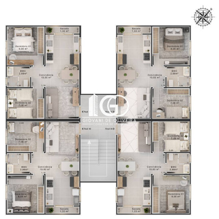 Imagem Apartamento com 2 Quartos à Venda, 45 m² em São Francisco - Criciúma Imagem Apartamento com 2 Quartos à Venda, 45 m² em São Francisco - Criciúma