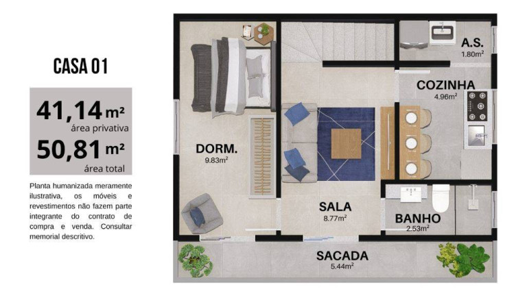 Imagem Casa com 1 Quarto à Venda, 41 m² em Balneário Jóia - Praia Grande Imagem Casa com 1 Quarto à Venda, 41 m² em Balneário Jóia - Praia Grande