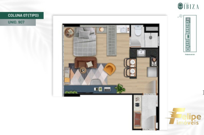 Imagem Imóvel com 1 Quarto à Venda, 25 m² em Praia De Itaparica - Vila Velha
