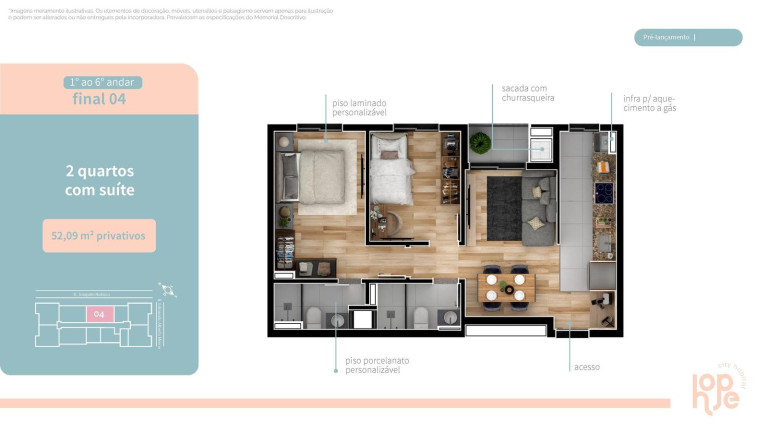 Imagem Apartamento com 2 Quartos à Venda, 52 m² em Tingui - Curitiba Imagem Apartamento com 2 Quartos à Venda, 52 m² em Tingui - Curitiba