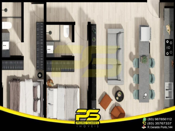 Imagem Apartamento com 3 Quartos à Venda, 77 m² em Tambaú - João Pessoa Imagem Apartamento com 3 Quartos à Venda, 77 m² em Tambaú - João Pessoa