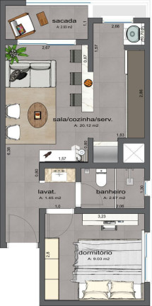 Imagem Apartamento com 1 Quarto à Venda, 42 m² em Camobi - Santa Maria Imagem Apartamento com 1 Quarto à Venda, 42 m² em Camobi - Santa Maria