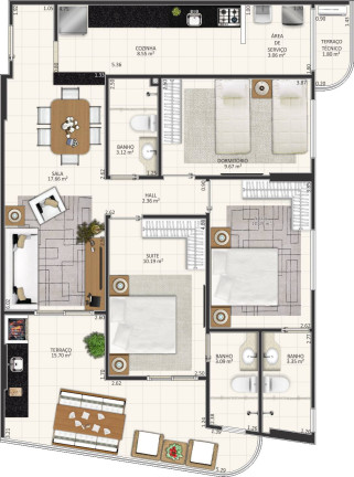 Imagem Apartamento com 3 Quartos à Venda, 98 m² em Aviação - Praia Grande