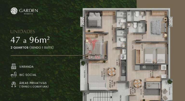 Imagem Apartamento com 2 Quartos à Venda, 47 m² em Altiplano Cabo Branco - João Pessoa