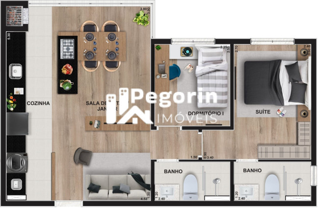 Imagem Apartamento com 2 Quartos à Venda, 48 m² em Centro - Pinhais