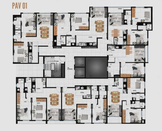 Imagem Apartamento com 1 Quarto à Venda, 37 m² em Bessa - João Pessoa Imagem Apartamento com 1 Quarto à Venda, 37 m² em Bessa - João Pessoa