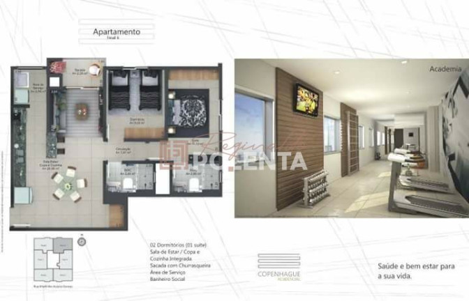 Imagem Apartamento com 2 Quartos à Venda, 62 m² em Centro - Criciúma