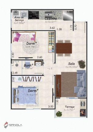Imagem Apartamento com 2 Quartos à Venda, 52 m² em Caiçara - Praia Grande