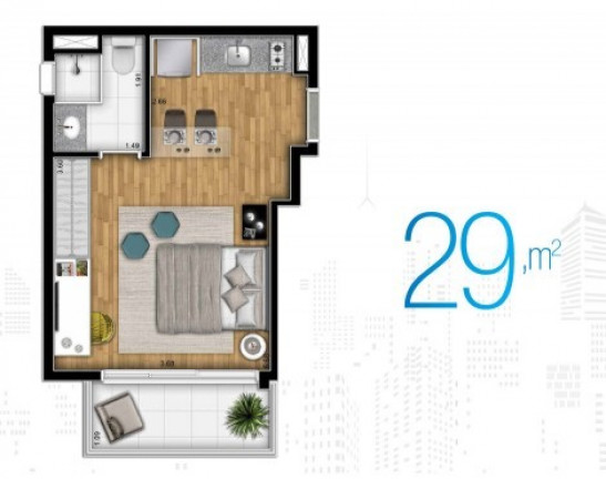Imagem Apartamento com 2 Quartos à Venda, 55 m² em Centro - São Paulo
