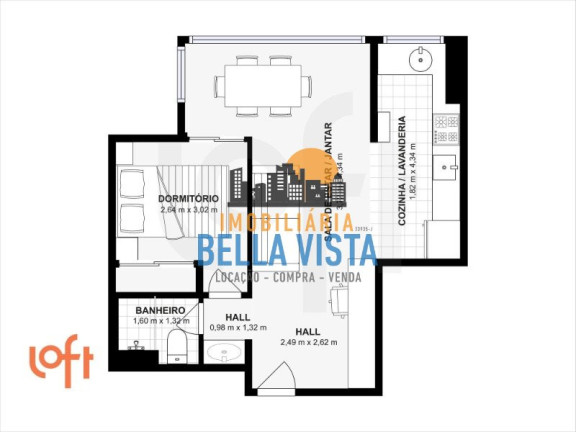 Imagem Apartamento com 1 Quarto à Venda, em Brooklin Paulista - São Paulo Imagem Apartamento com 1 Quarto à Venda, em Brooklin Paulista - São Paulo