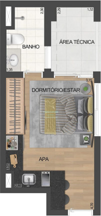 Imagem Studio com 1 Quarto à Venda, 22 m² em Vila Clementino - São Paulo Imagem Studio com 1 Quarto à Venda, 22 m² em Vila Clementino - São Paulo