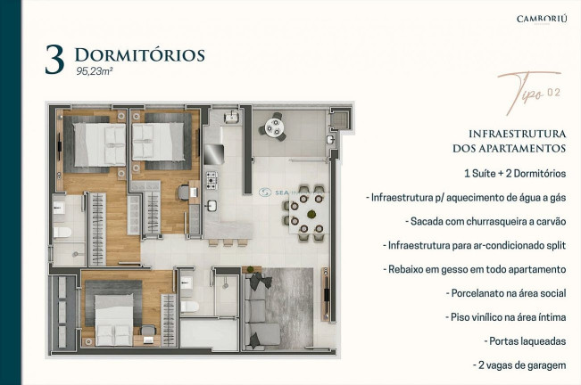 Imagem Apartamento com 3 Quartos à Venda, 93 m² em Tabuleiro - Camboriú Imagem Apartamento com 3 Quartos à Venda, 93 m² em Tabuleiro - Camboriú