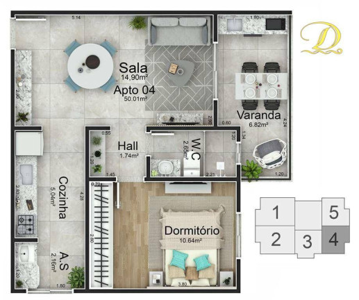 Imagem Apartamento com 1 Quarto à Venda, 50 m² em Caiçara - Praia Grande Imagem Apartamento com 1 Quarto à Venda, 50 m² em Caiçara - Praia Grande