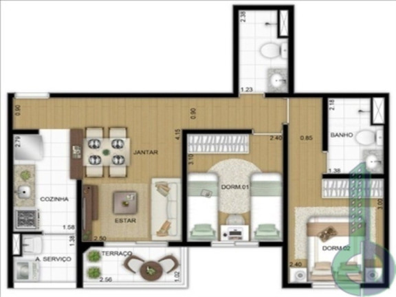 Imagem Imóvel com 2 Quartos à Venda, 53 m² em Utinga - Santo André Imagem Imóvel com 2 Quartos à Venda, 53 m² em Utinga - Santo André