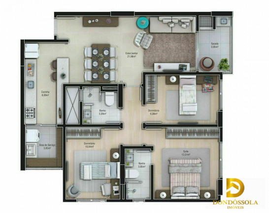 Imagem Apartamento com 2 Quartos à Venda, 160 m² em Centro - Criciúma