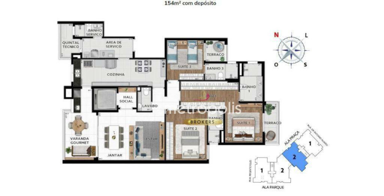 Imagem Apartamento com 3 Quartos à Venda, 154 m² em Vila Assunção - Santo André Imagem Apartamento com 3 Quartos à Venda, 154 m² em Vila Assunção - Santo André