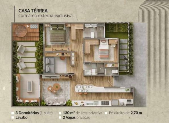 Imagem Casa com 3 Quartos à Venda, 130 m² em Parque Taquaral - Campinas