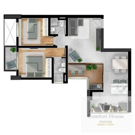 Imagem Apartamento com 2 Quartos à Venda, 57 m² em Jardim - Santo André Imagem Apartamento com 2 Quartos à Venda, 57 m² em Jardim - Santo André