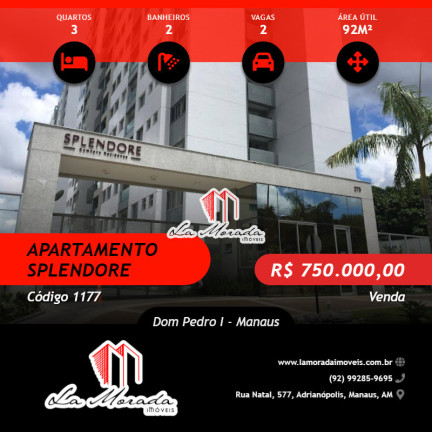 Apartamento com 3 Quartos à Venda, 92 m² em Dom Pedro I - Manaus